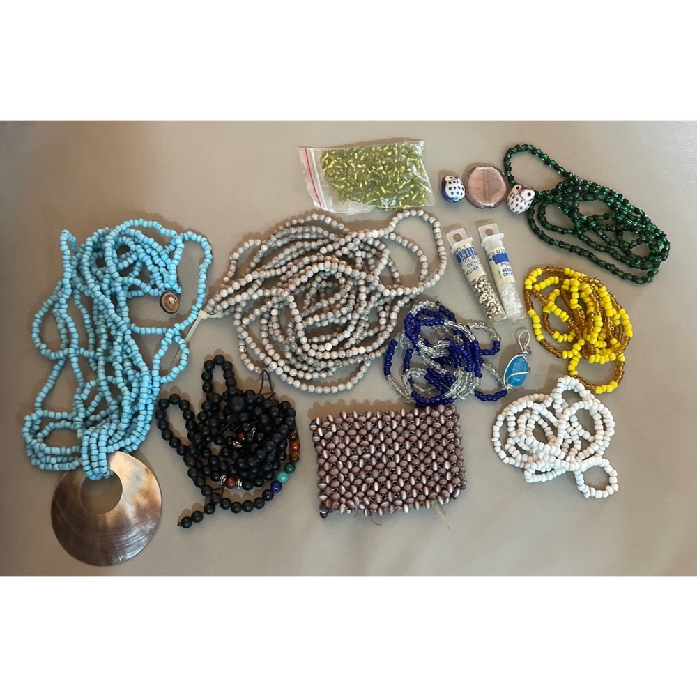 Lot Of Loose Glass Beads Set Multicolor Round